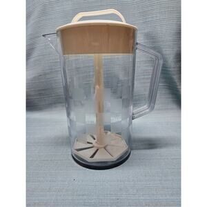 Pampered Chef Quick Stir 2 Quart Beverage Pitcher 2270 Checkerboard White